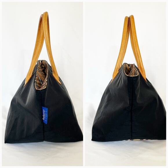 BURBERRY Vintage Blue Label Nylon Black Nova Check Mini Tote - Picture 5 of 10
